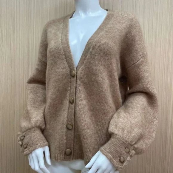 Sezane | Mia Cardigan in Camel - Picture 4 of 7